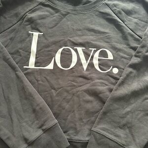 J Crew Black Sweatshirt with 'Love' Print